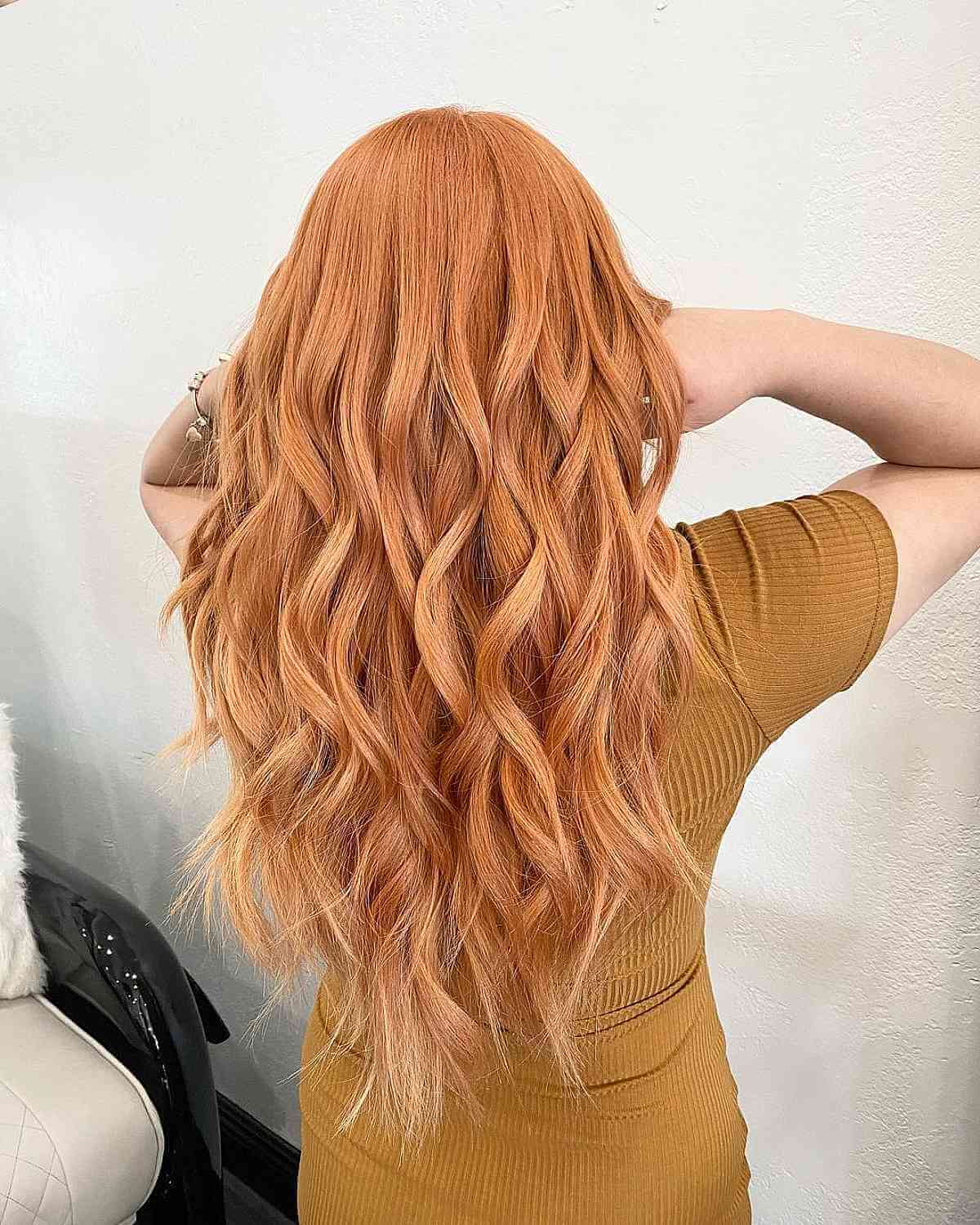 Fabulous Light Peach Copper Long Hair