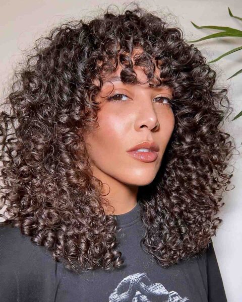 68 Best Ways to Pair Curly Hair with Bangs
