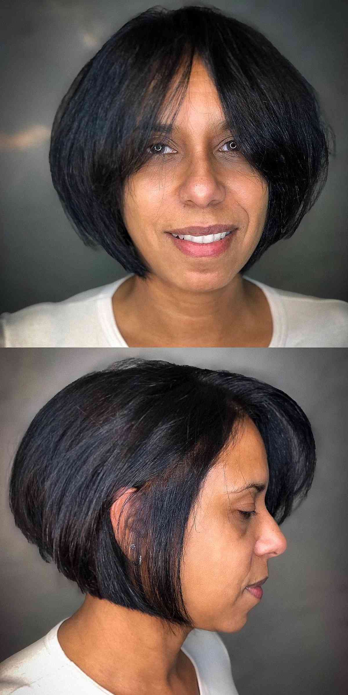 Face-Framing Short Bob Cut for Ladies Over Forty