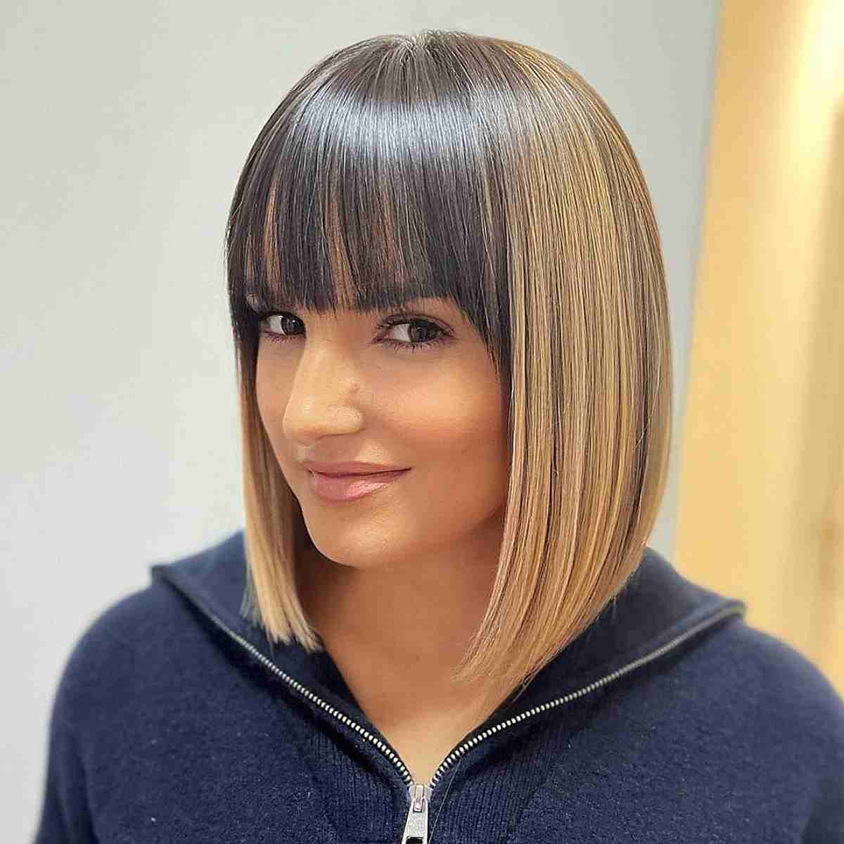Face-Framing Short Straight Cut with Fringe