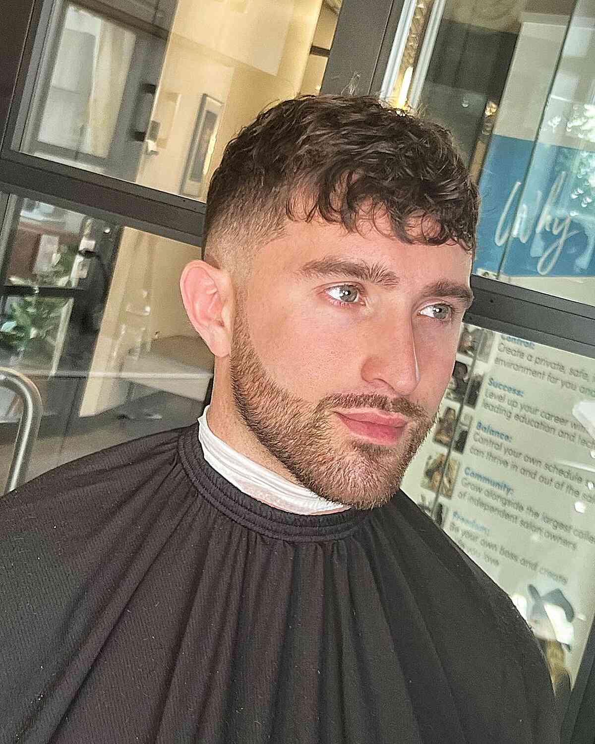 Faded Cut with Wavy Textured Fringe for gentlemen with Thin Hair