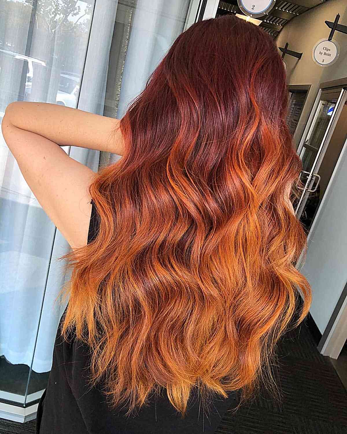 Fall-Inspired Long Ombre Hair