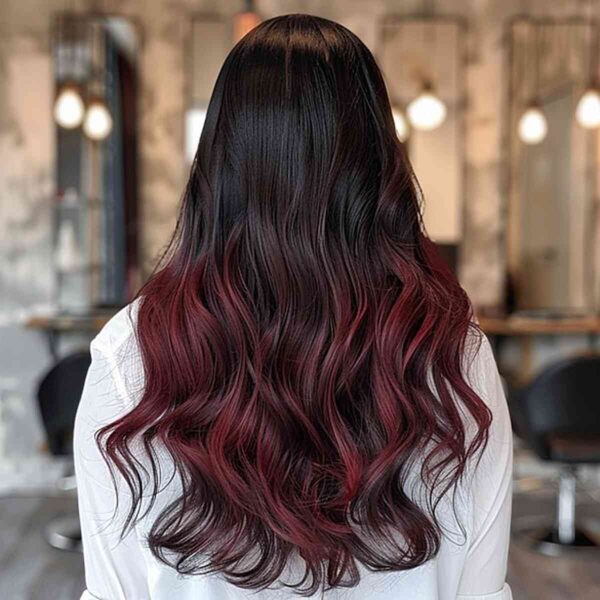 A Black and Burgundy Ombre