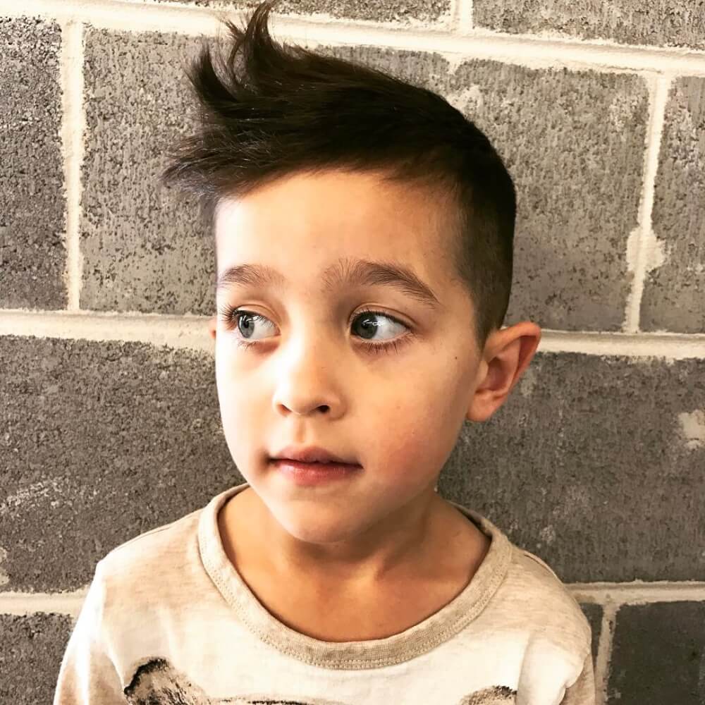 A preppy Faux Hawk haircut for younger boy