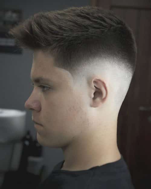 A Faux Hawk with a Burst Fade