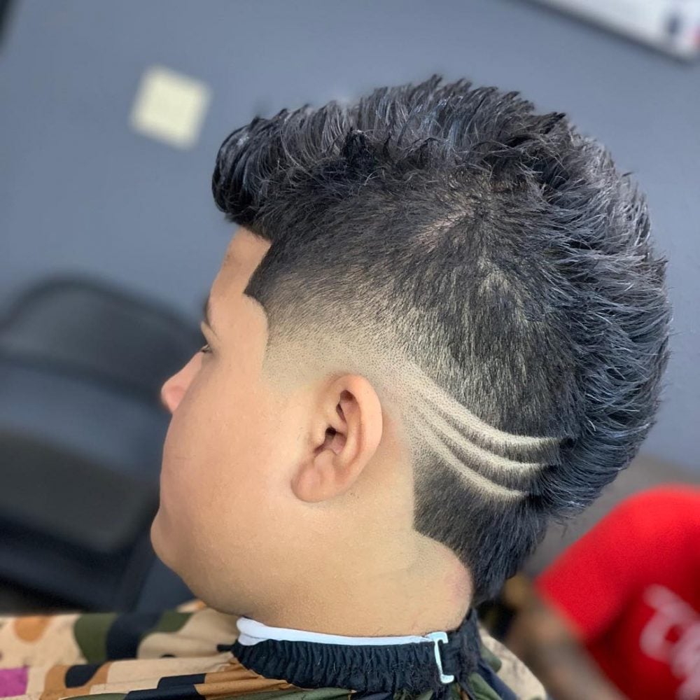 Faux Hawk with a Burst Fade