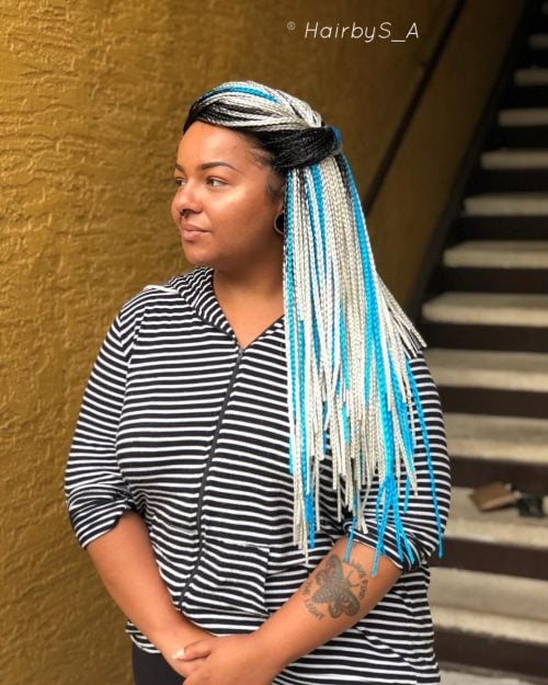 Unique Faux locs with mermaid style