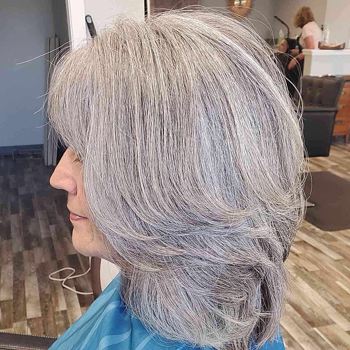 Feathered Ends for Older Women with straight, coarse hair