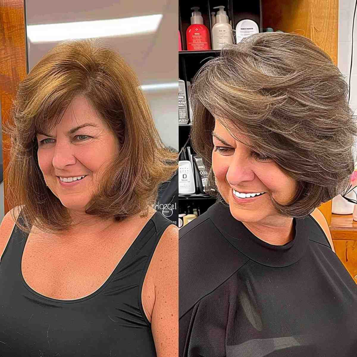Feathered Layered Bob for Thicker Hair