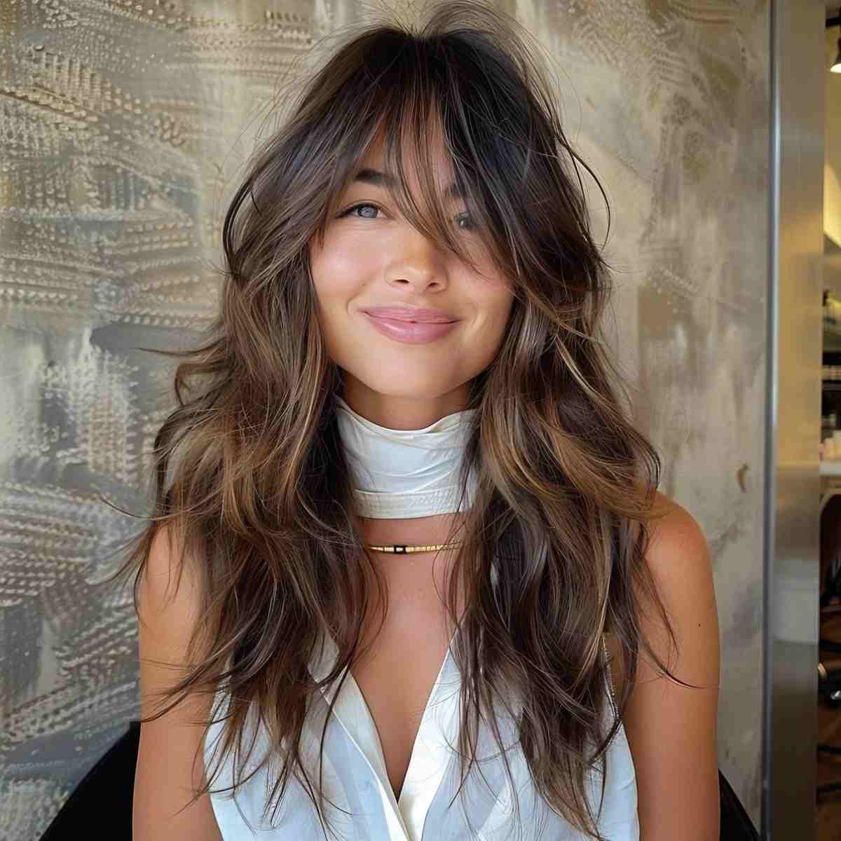 Feathered Layers with Bangs