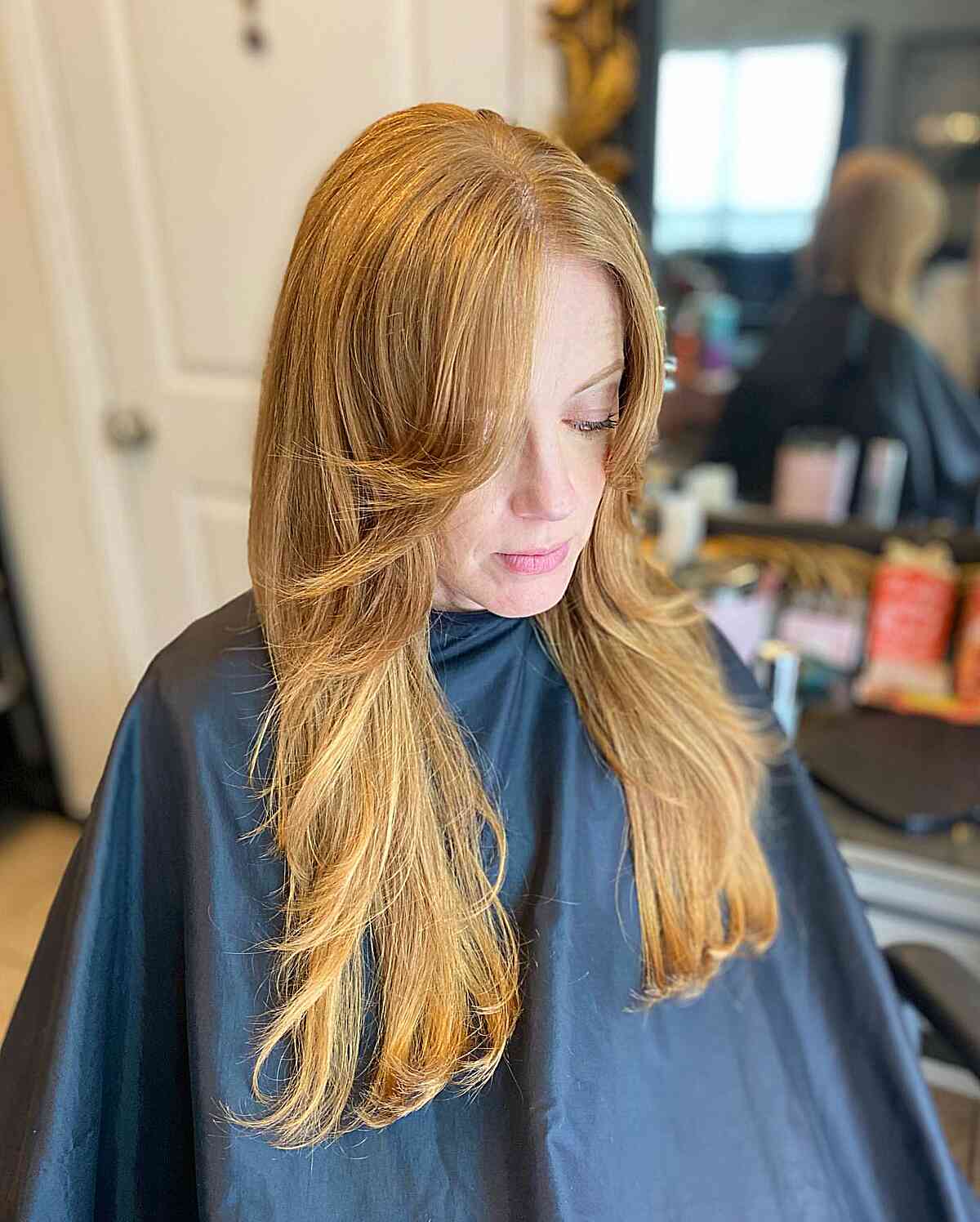 Feathery Face-Framing Layers on Long Hair for Women of Any Age