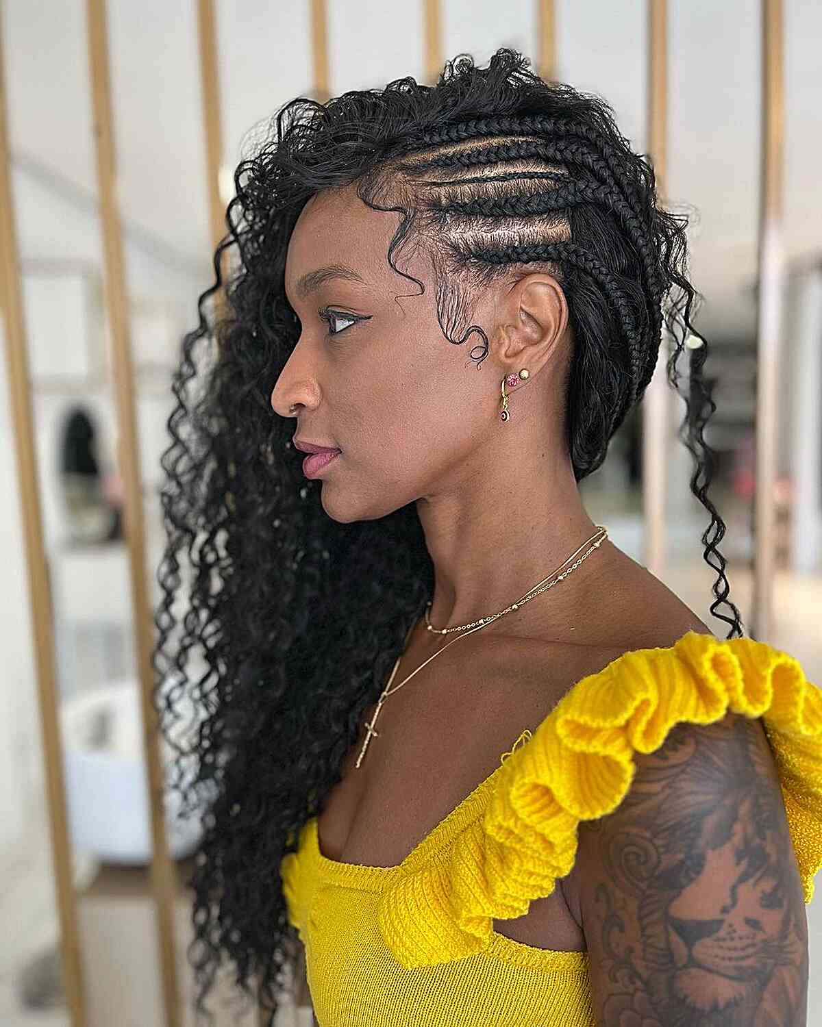 Feed In Braids with Cornrows and Baby Hairs for black women