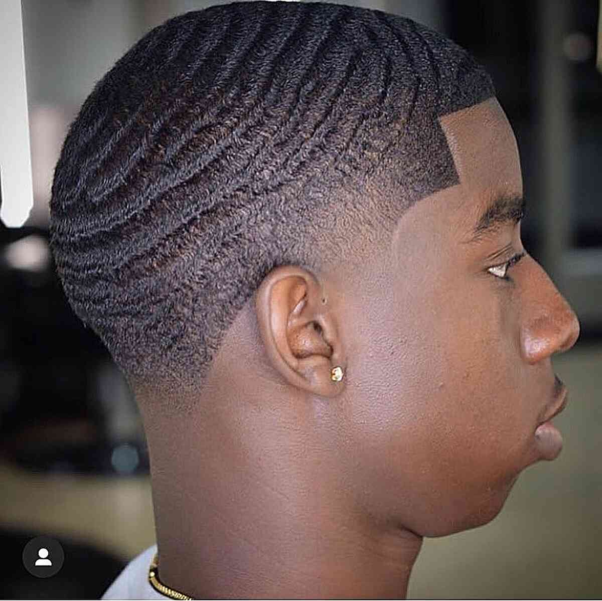 Finger Waves and a Mid Taper for Teen Boys
