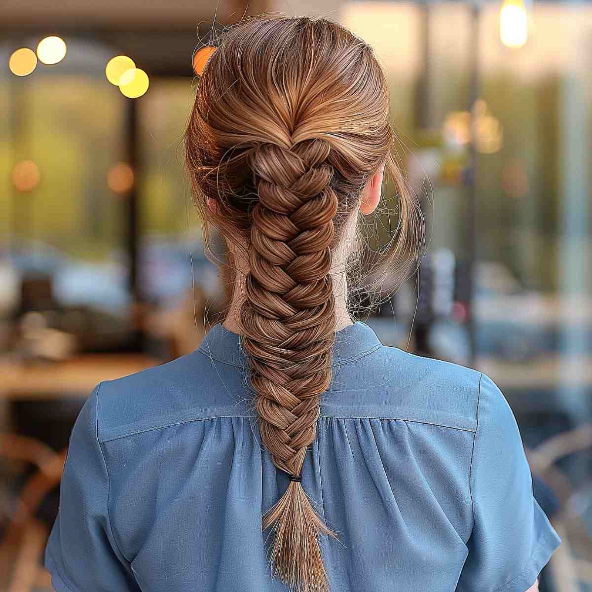 Picture of a fishtail braid party hairstyle
