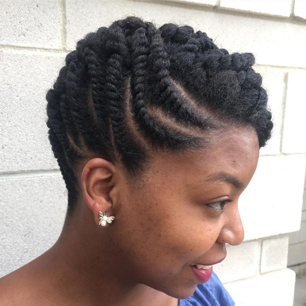 flat protective twist hairstyle