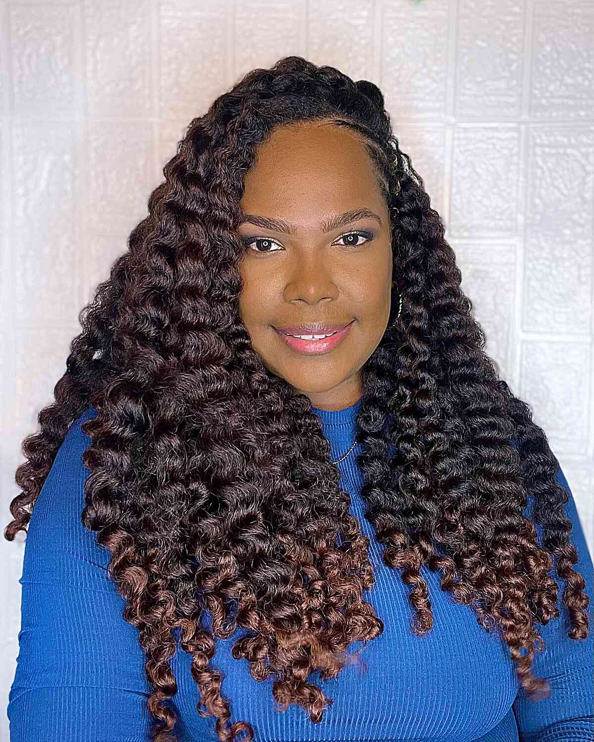 Long-Length Flat Twist Hairstyle with Deep Side Part
