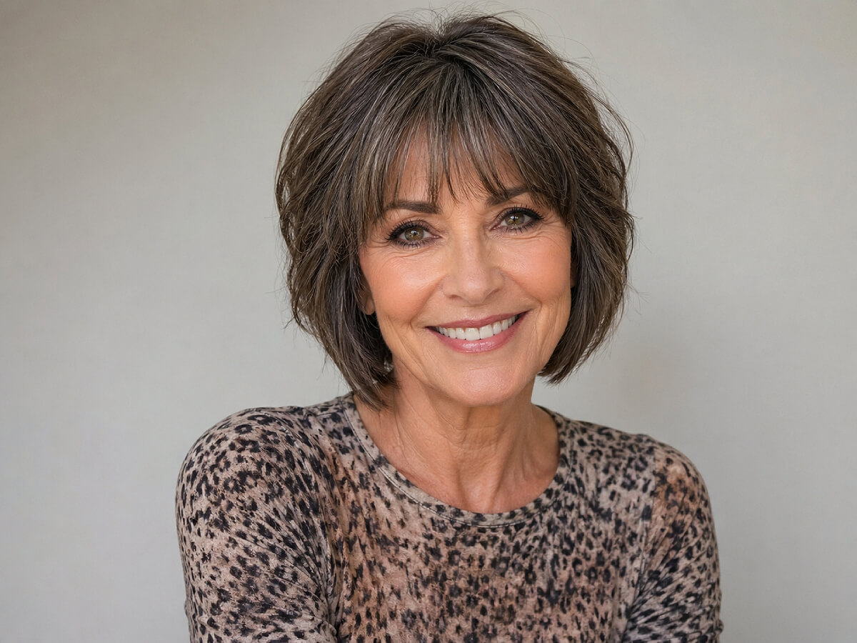 Flattering shaggy bob cuts for older women