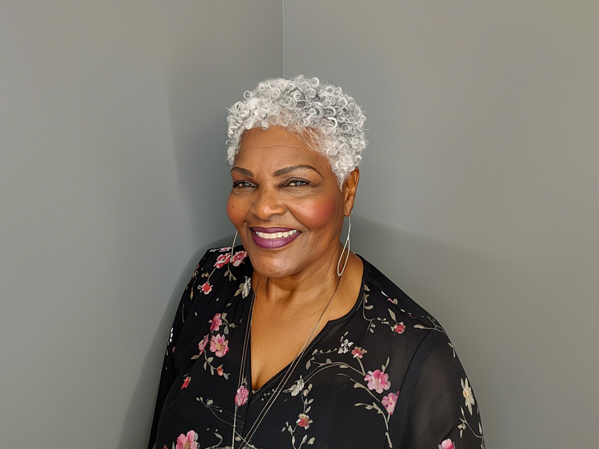 Flattering short natural haircuts for black women over 60 years old