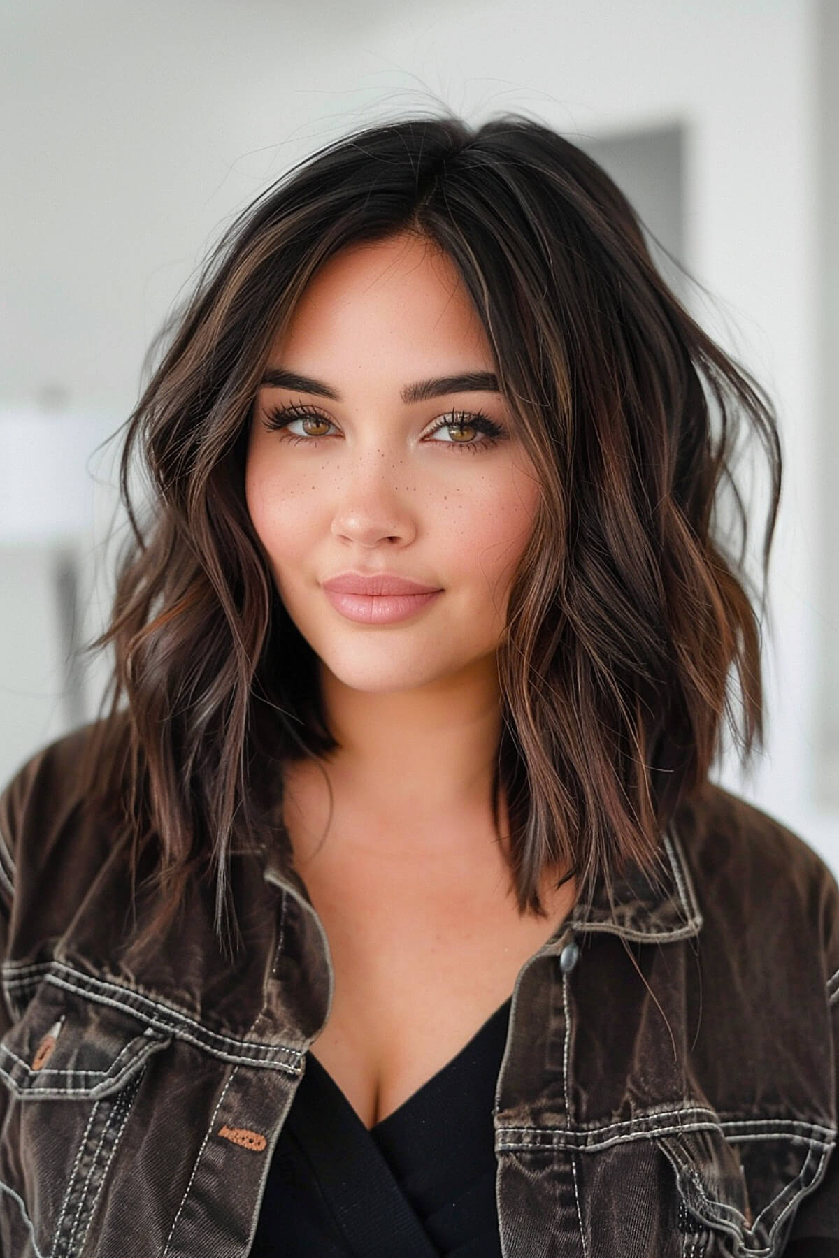 Shoulder-Length Fine Hair for Round Faces