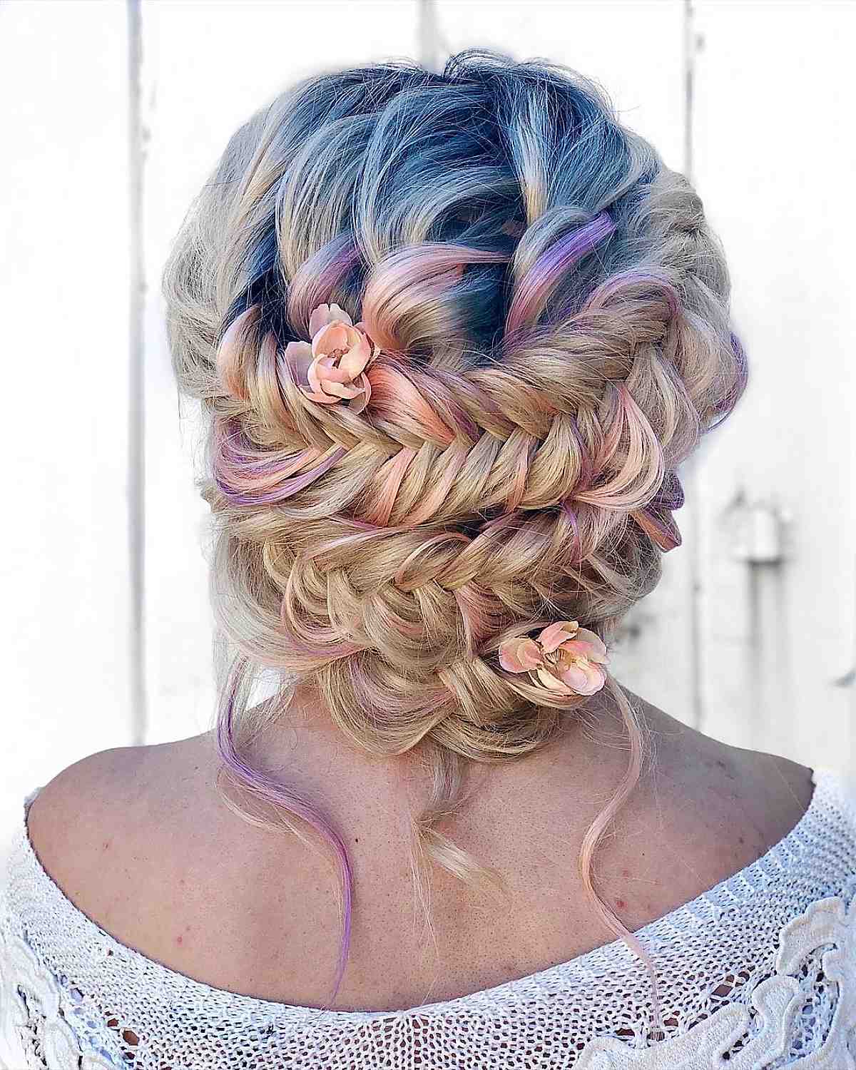 Florals in a Fishtail Braid for Bridesmaids
