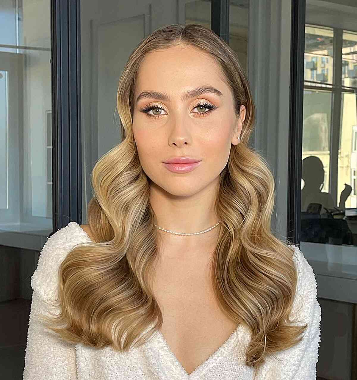 A formal look with curls for shoulder length hair