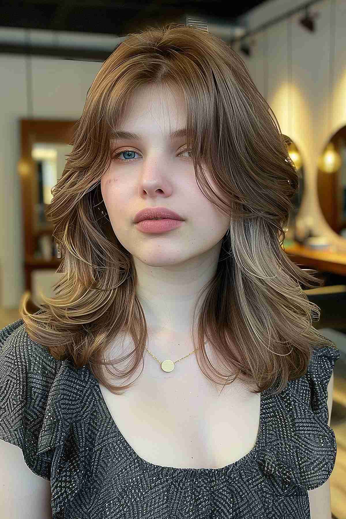 Fox cut with soft waves and subtle layers for fine hair