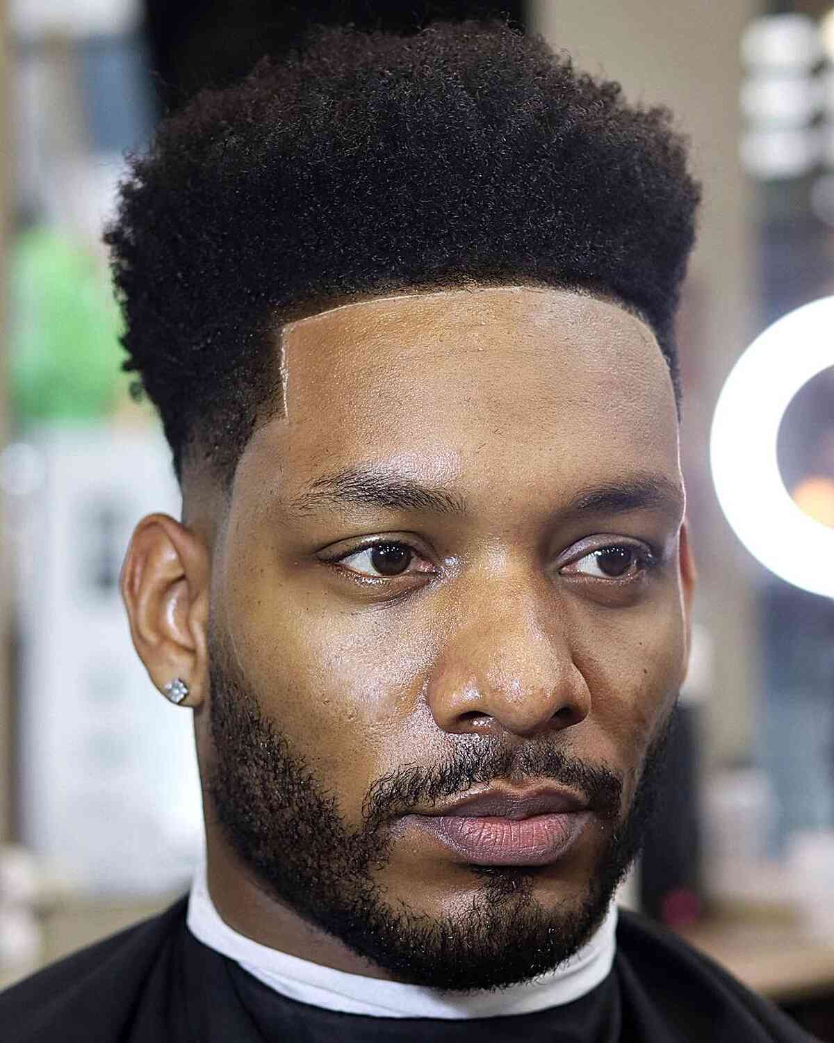 A freehand fade haircut for black men