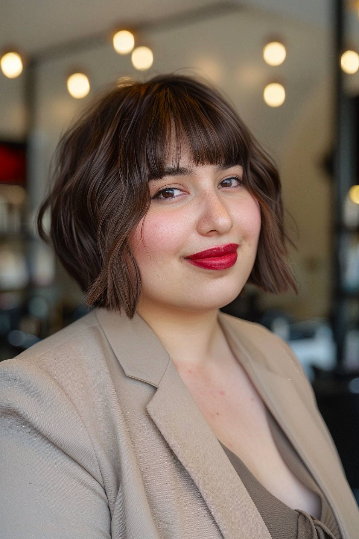 French bob haircut for round faces