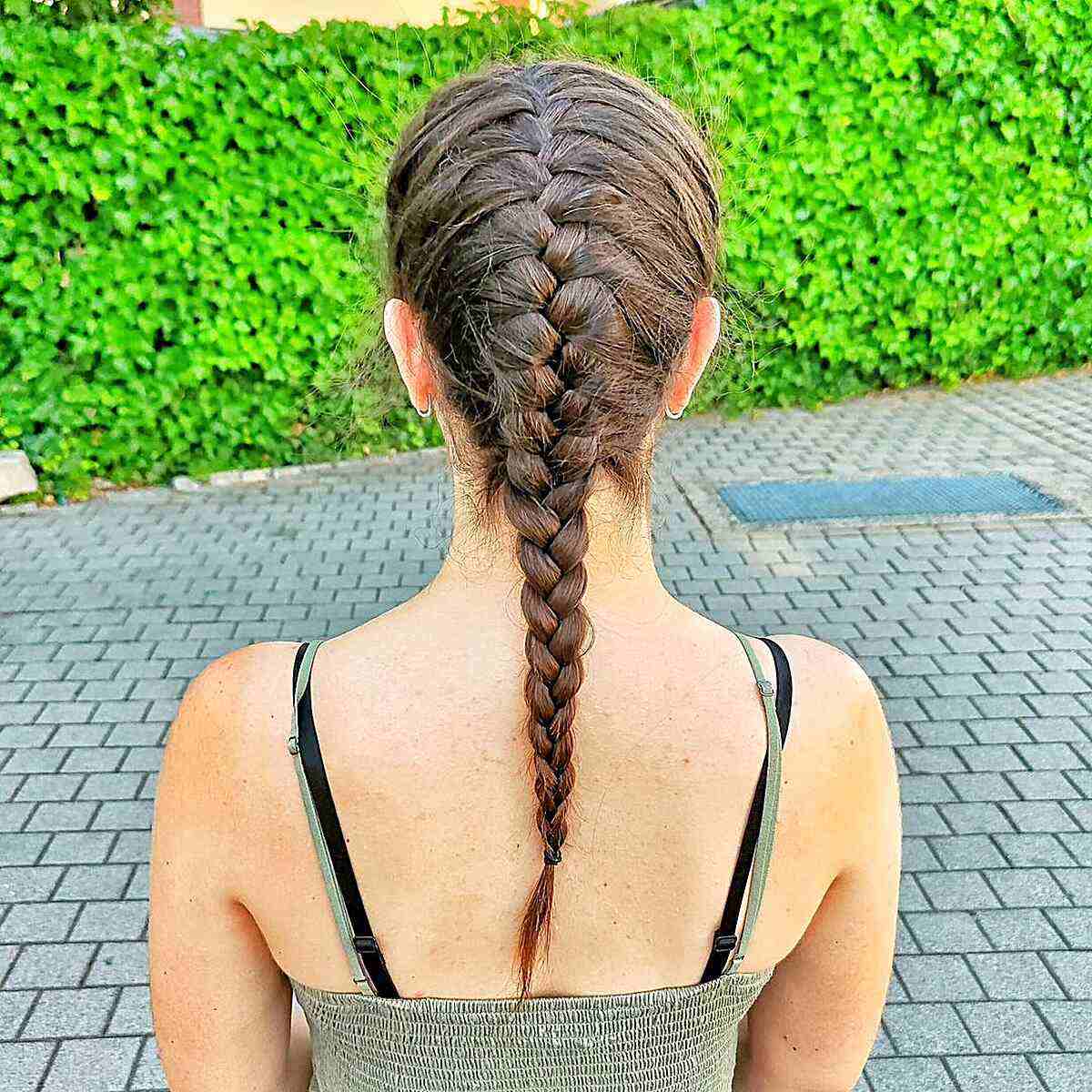 Long French Brunette Braided Style for Young Cheerleaders