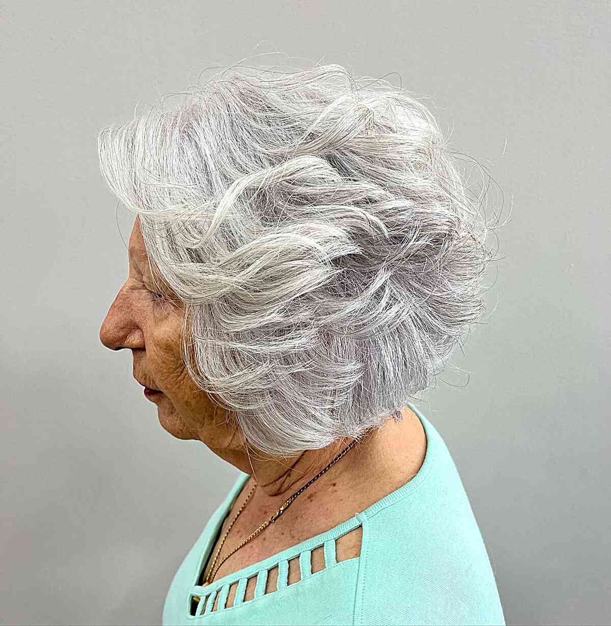 Fresh Textured Bob for Women Over 70 with aging hair