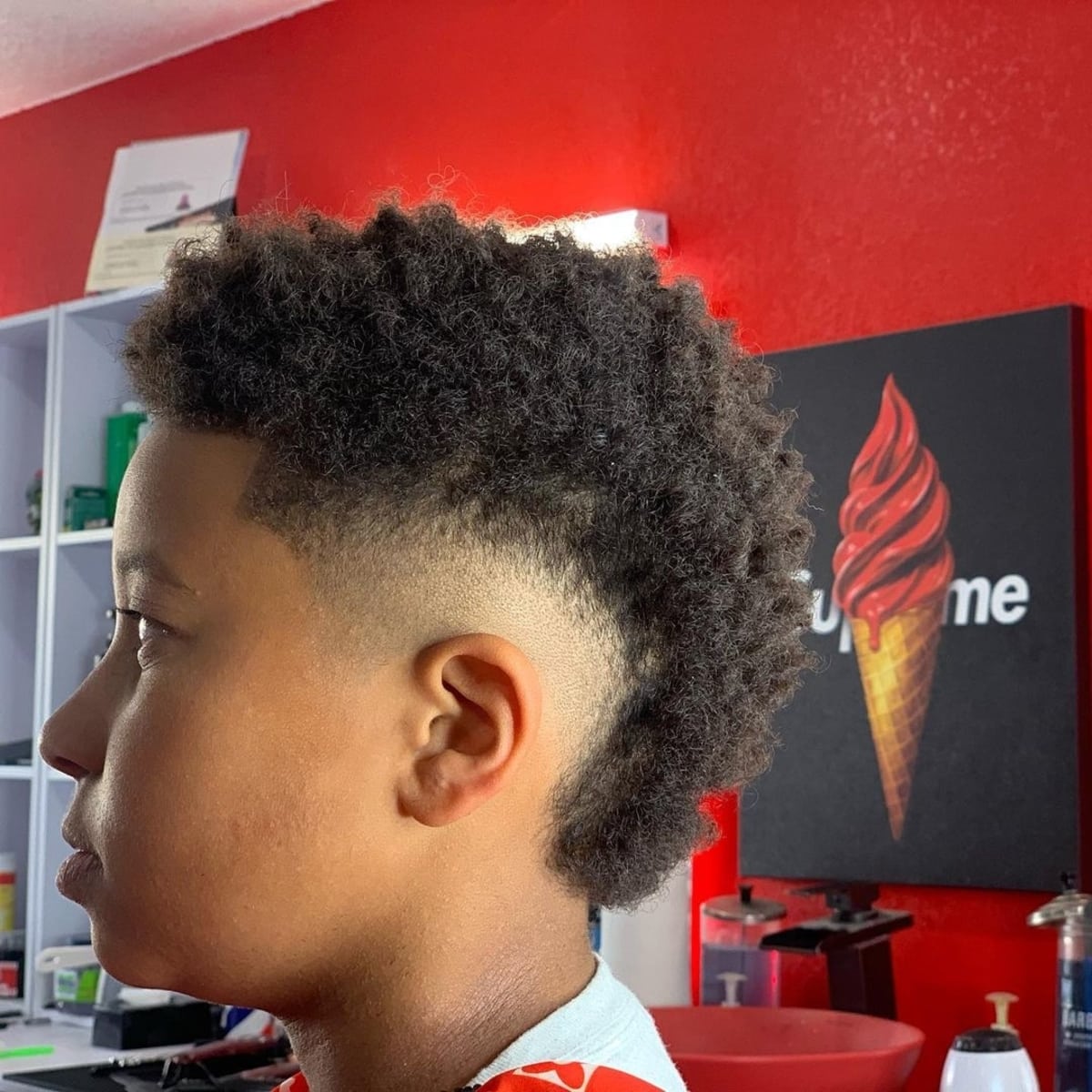 Frohawk with burst fade for kids