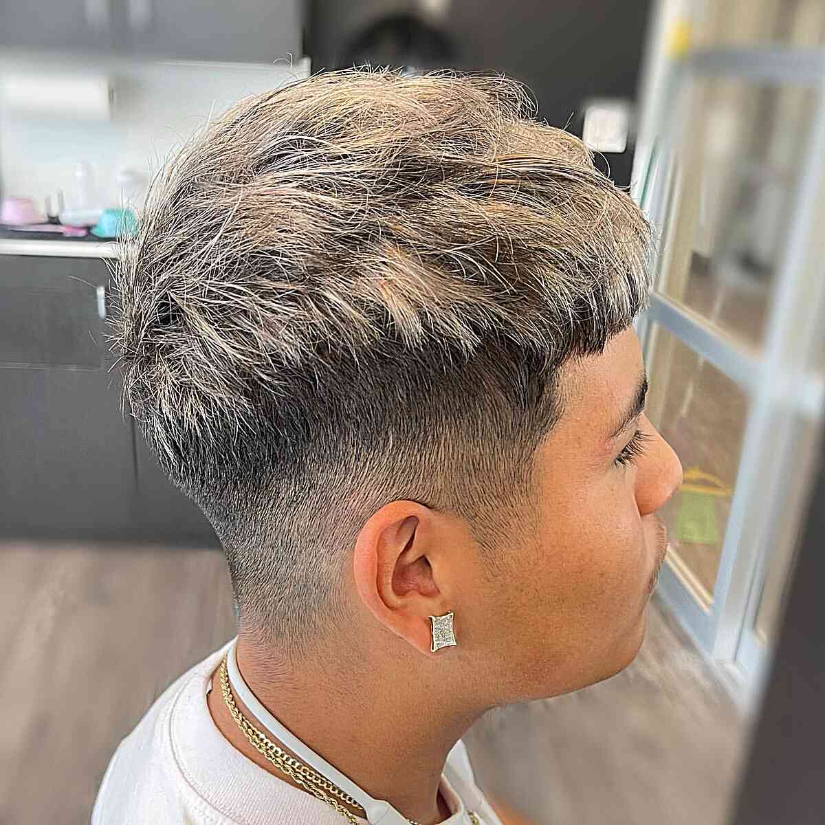 Frosted Icy Silver on Gents' Tapered Cut