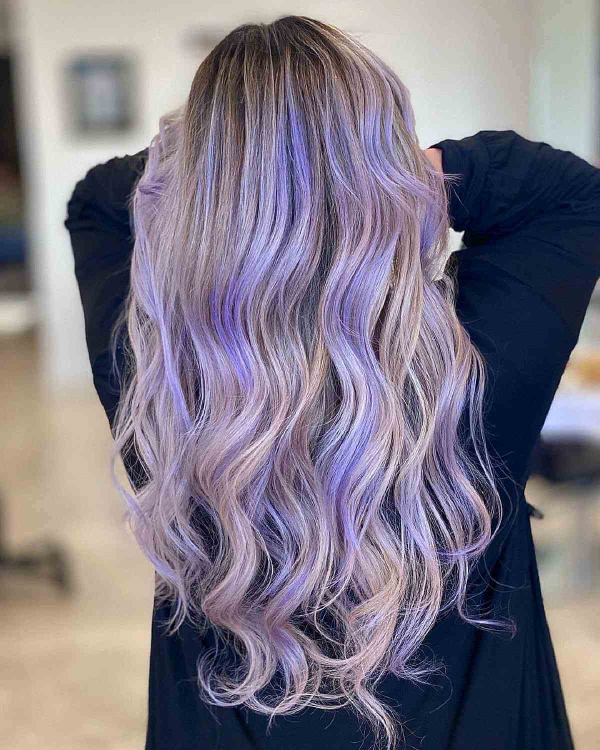 Frosted Lavender Balayage Color
