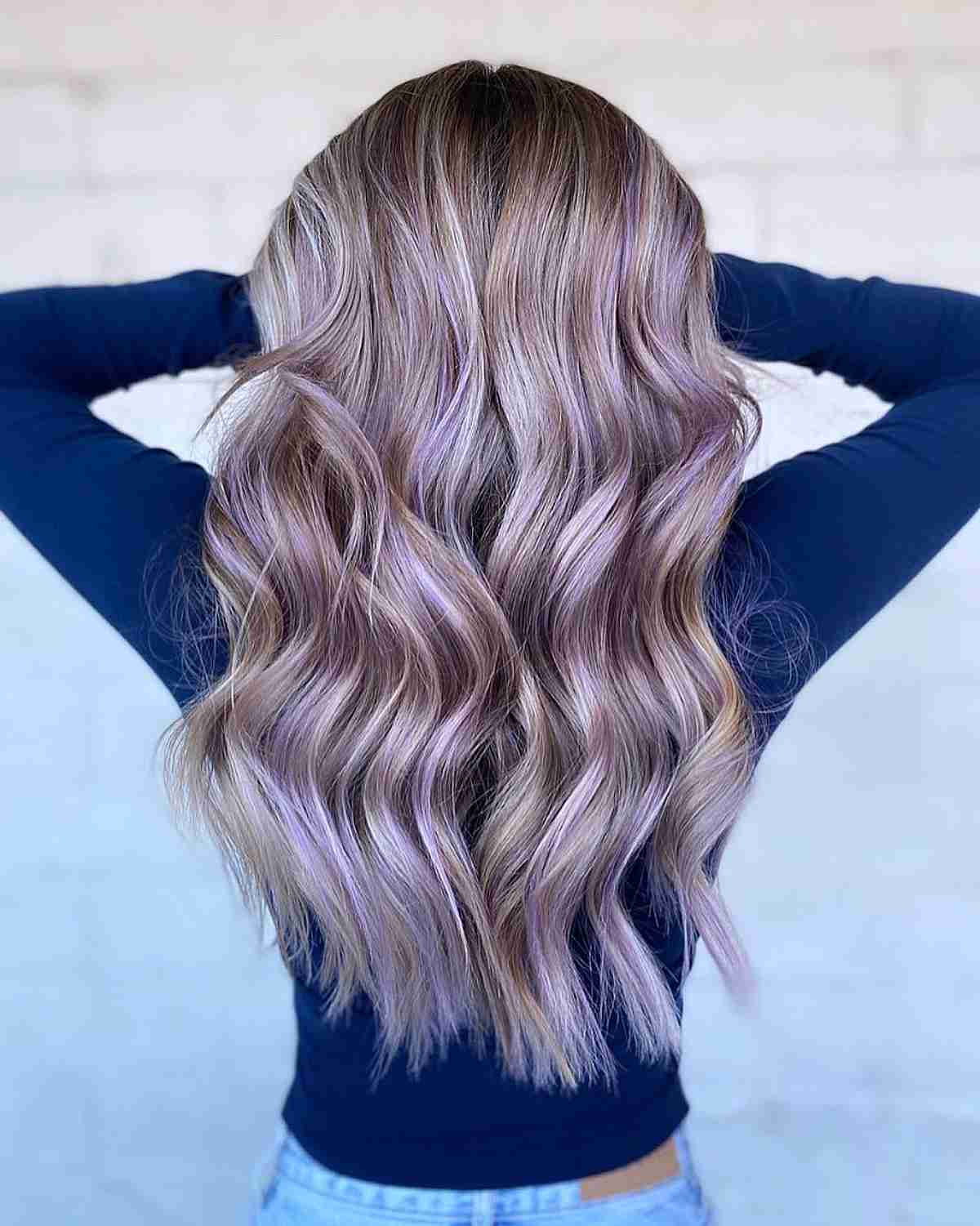 Frosty Lavender and Beige Blonde Winter Hair Colors
