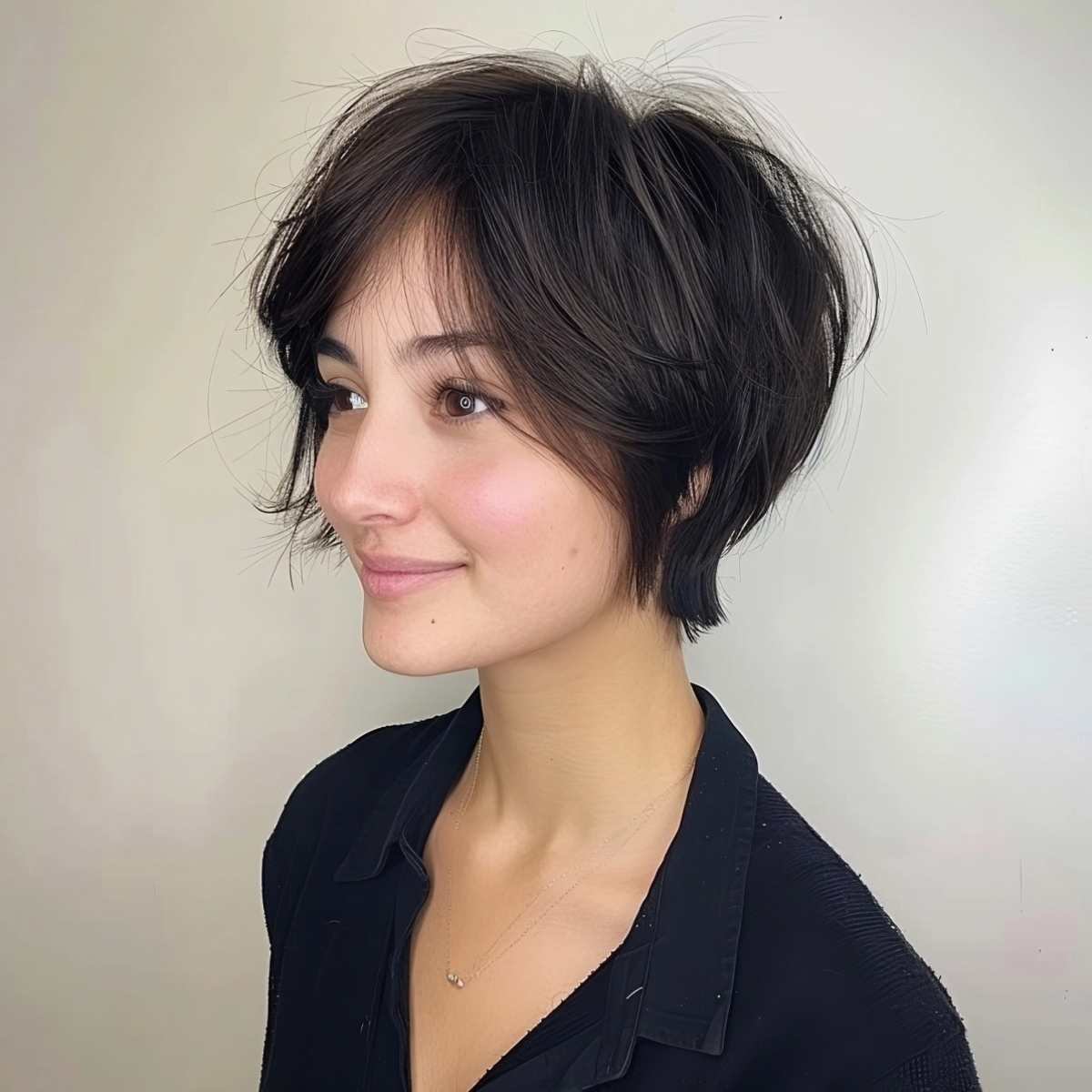 Picture of a fun and sassy short hair for long faces