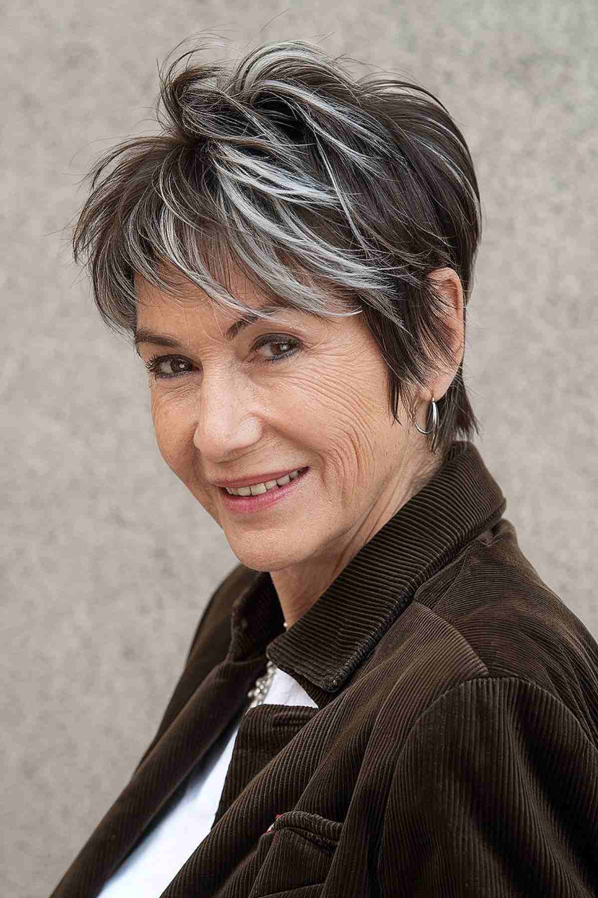 funky and textured pixie for women over 60