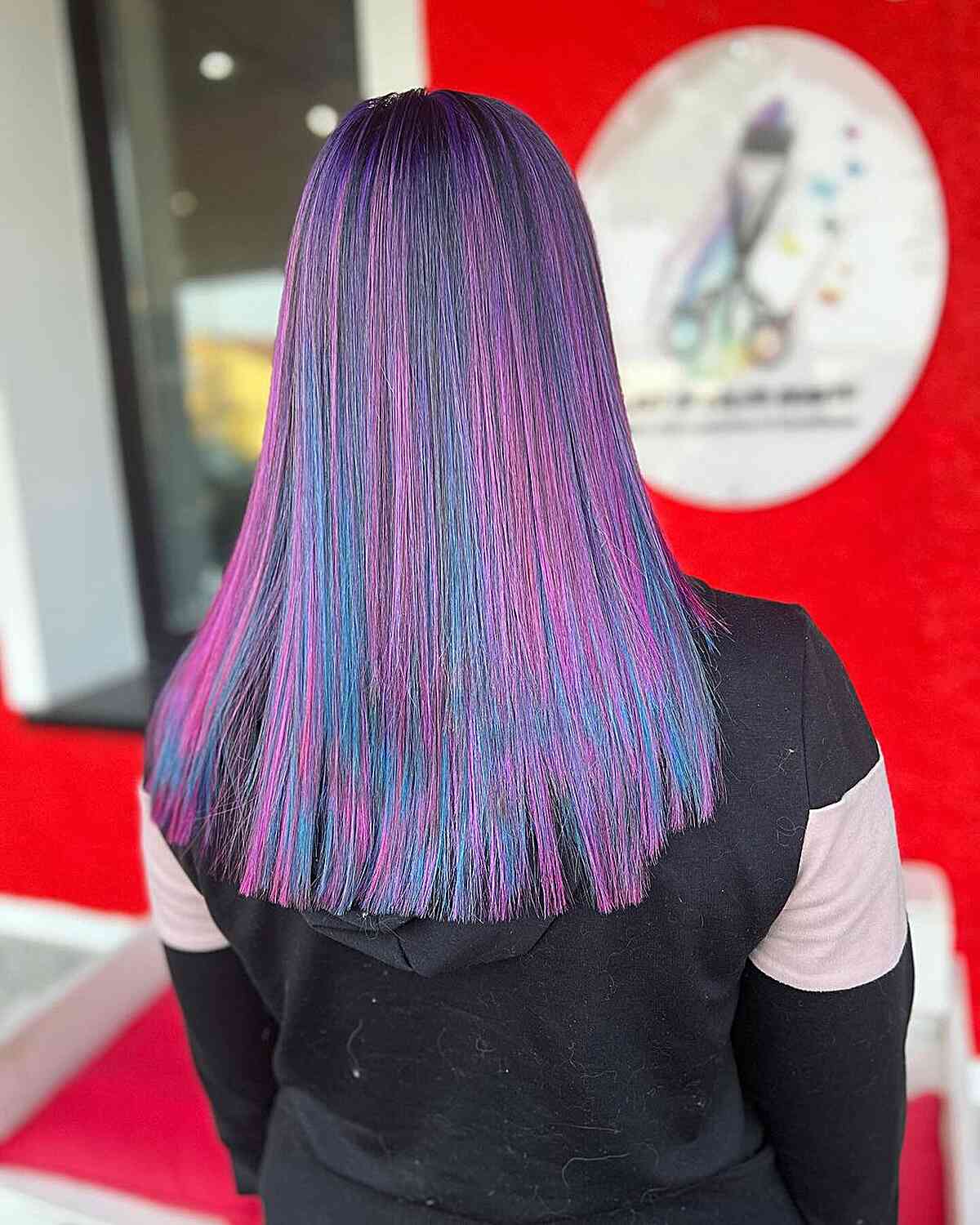 Galaxy Fuchsia Purple and Turquoise Blue Highlights