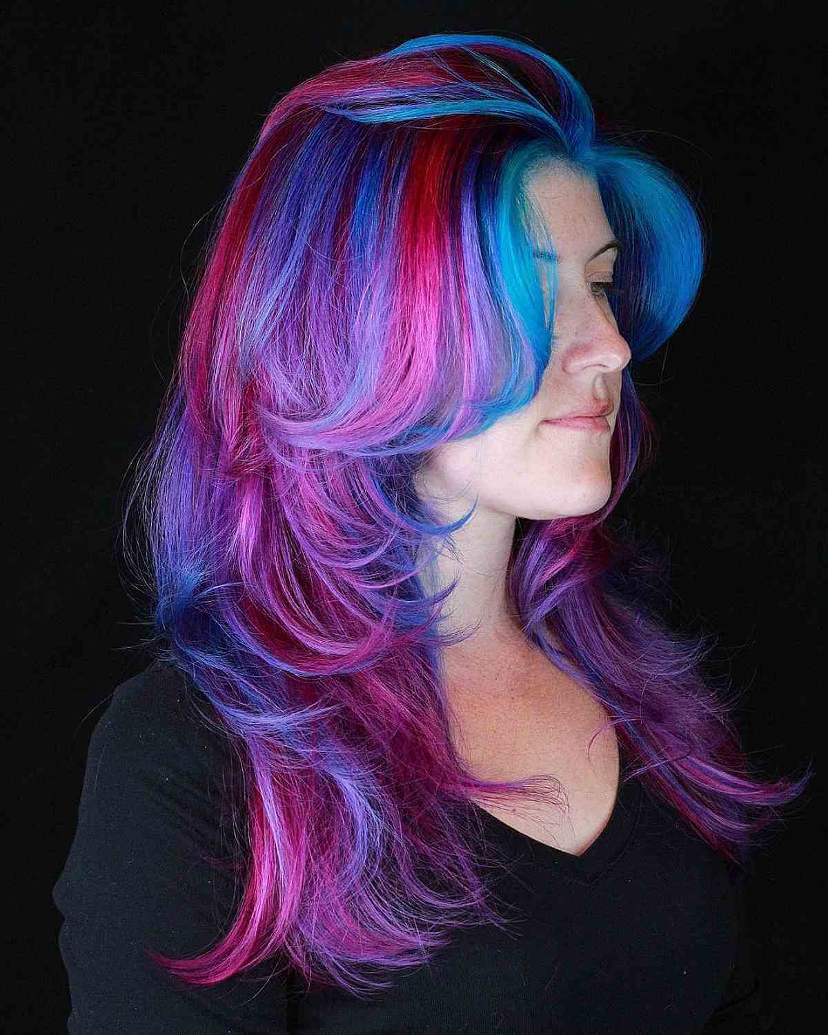 Galaxy-Inspired Colorful Butterfly Cut