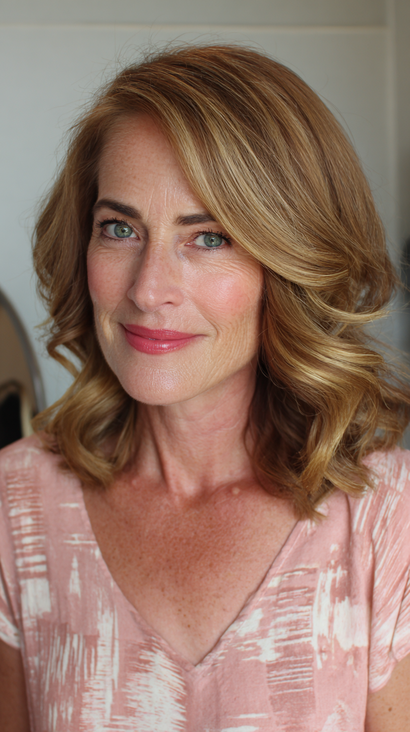 Elegant Textured Long Bob with Soft Waves