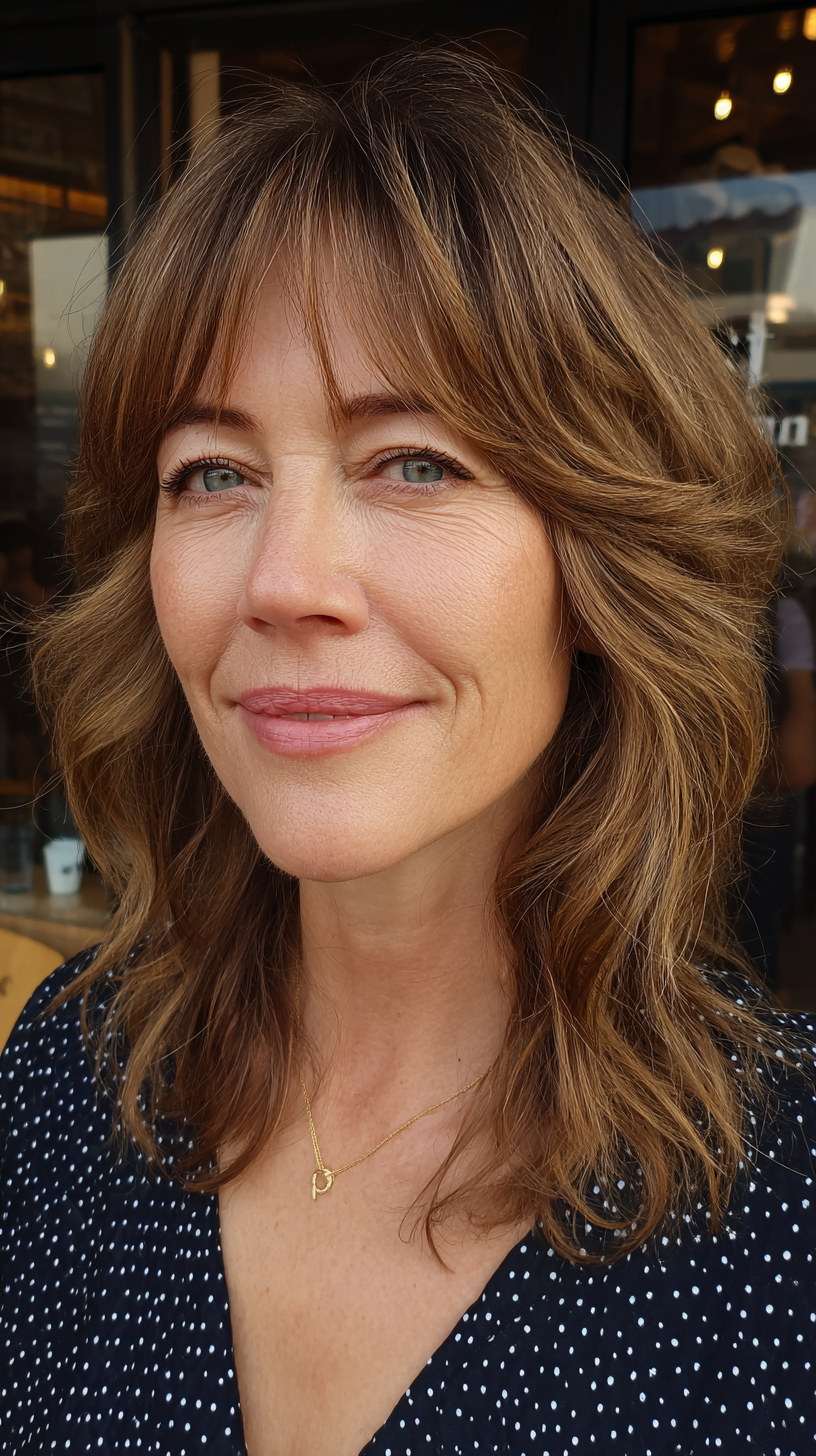 Softly Layered Long Bob with Face-Framing Bangs
