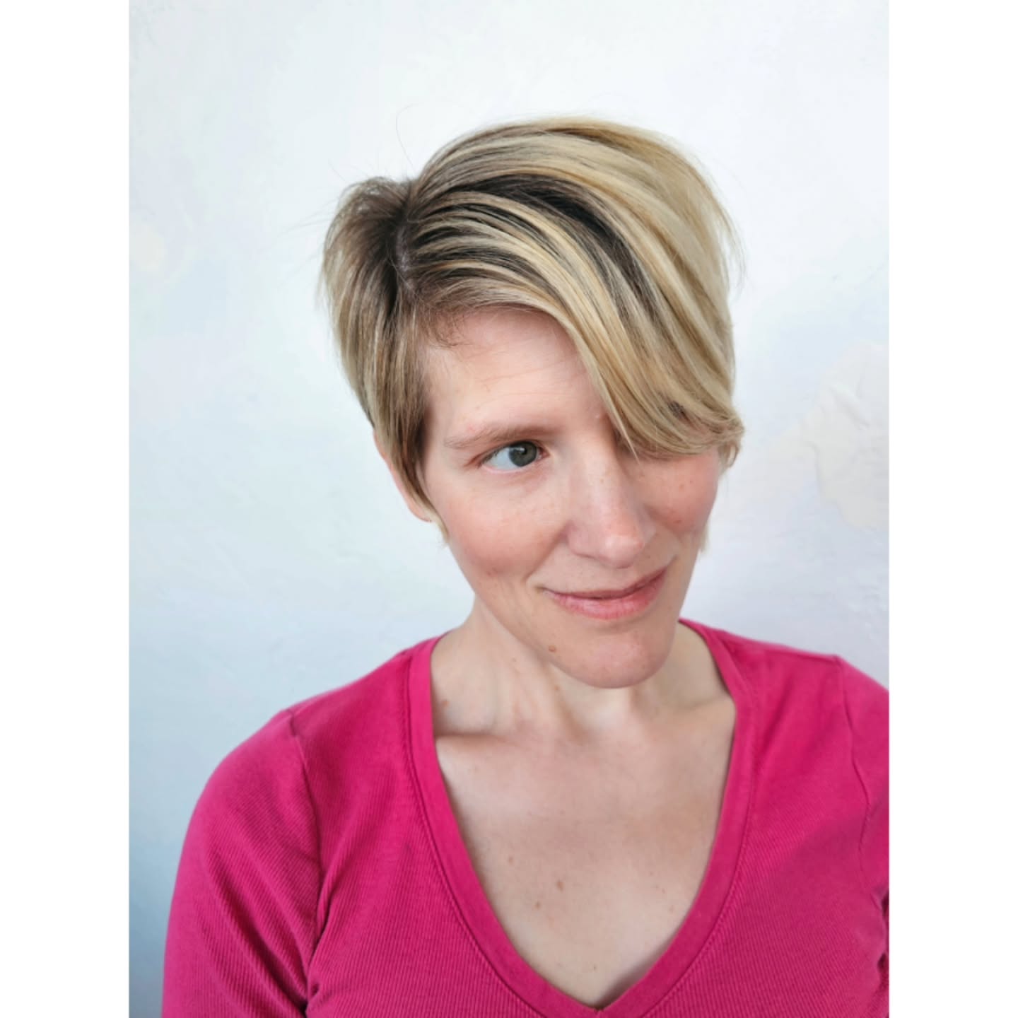 Bold Blonde Asymmetrical Pixie with Contrast Highlights