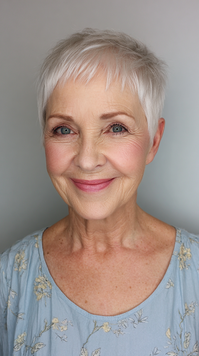 Charming Textured Micro Pixie with Bright Highlights