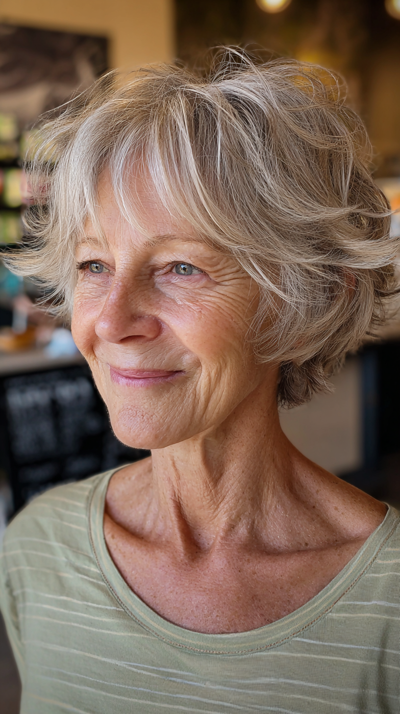 Chic Textured Short Bob with Gentle Waves