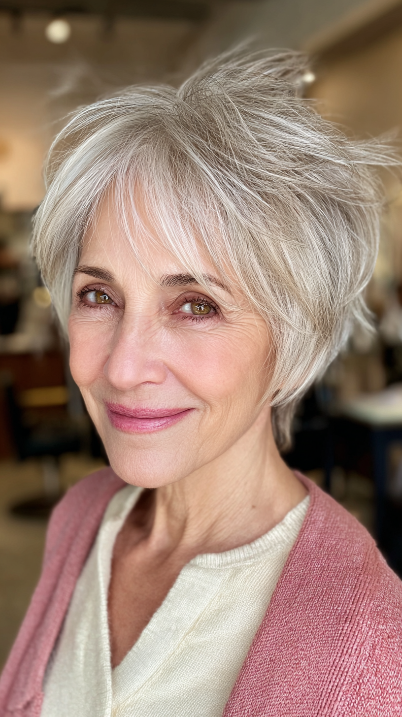 Chic Textured Short Spiky Bob with Lively Layers