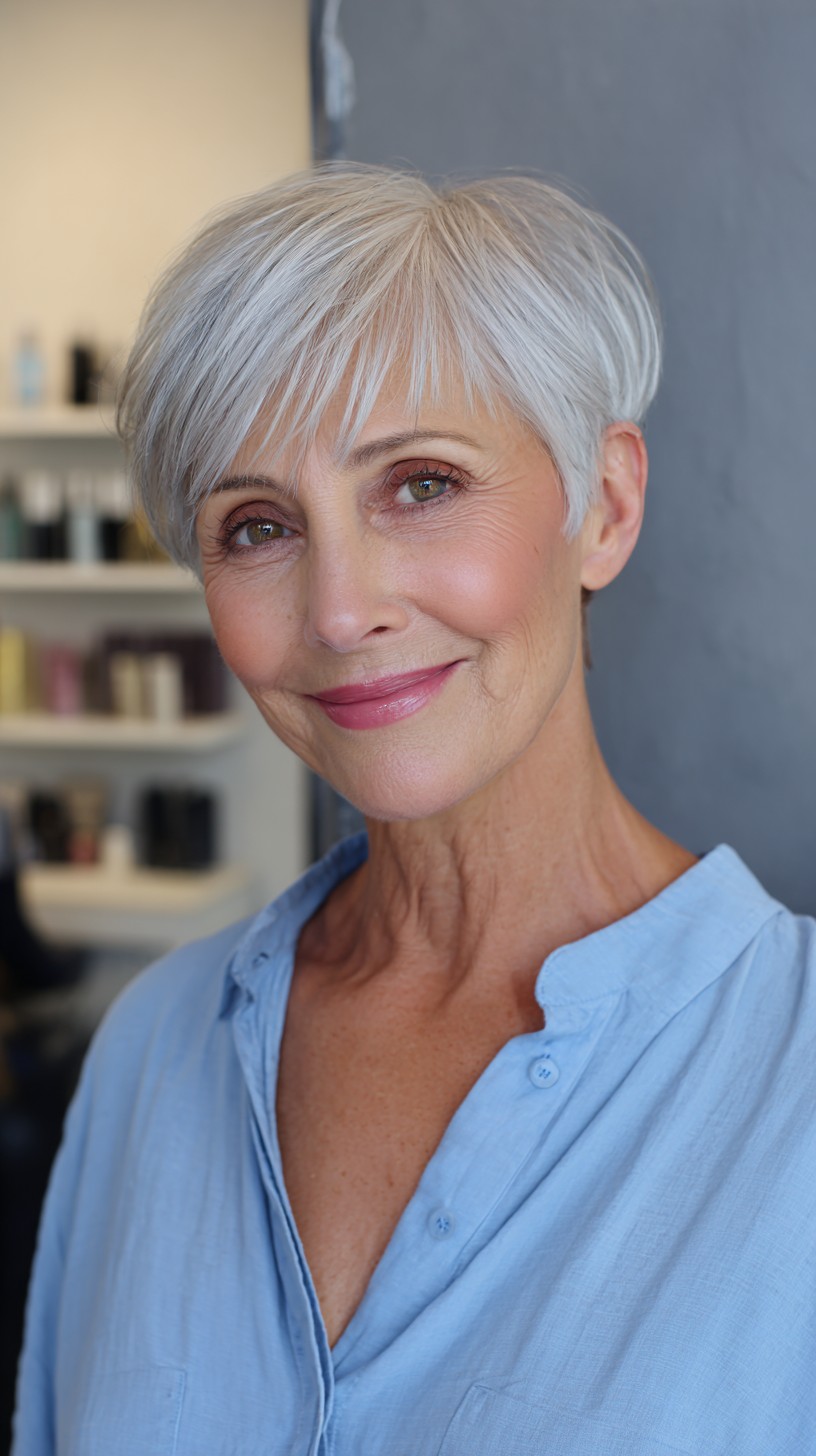Classic Silver Pixie with Tapered Nape
