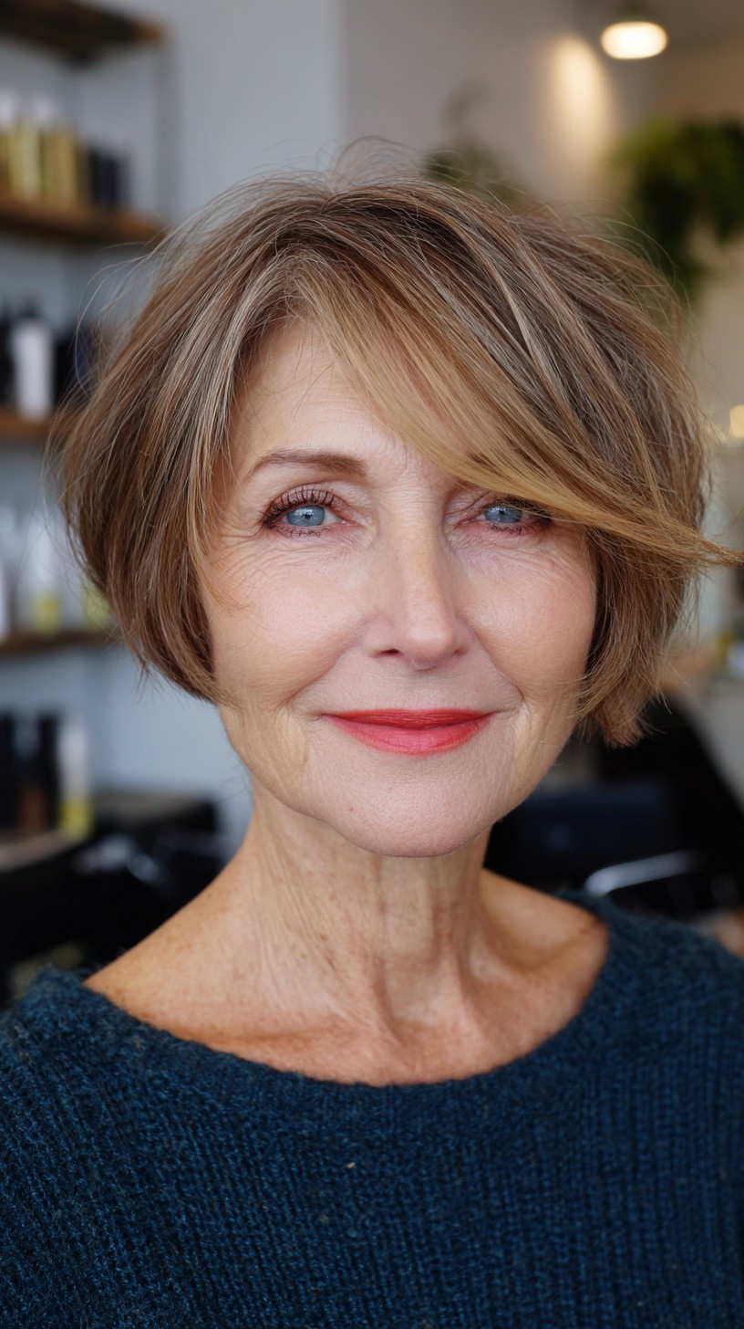 Dynamic Ash Blonde Layered Bob for Fine Hair