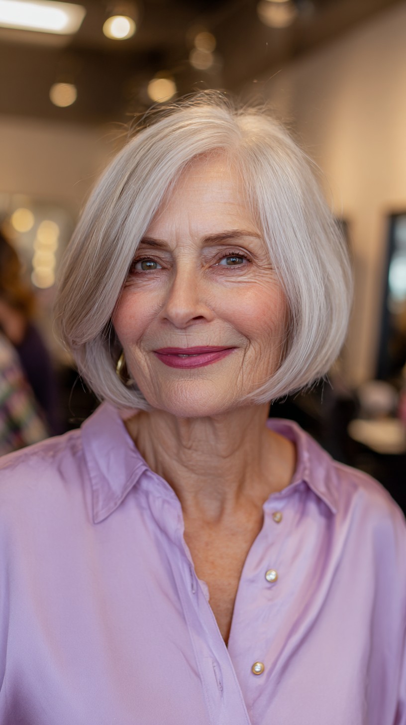 Effortless Silver Layered Pixie for Fine Hair