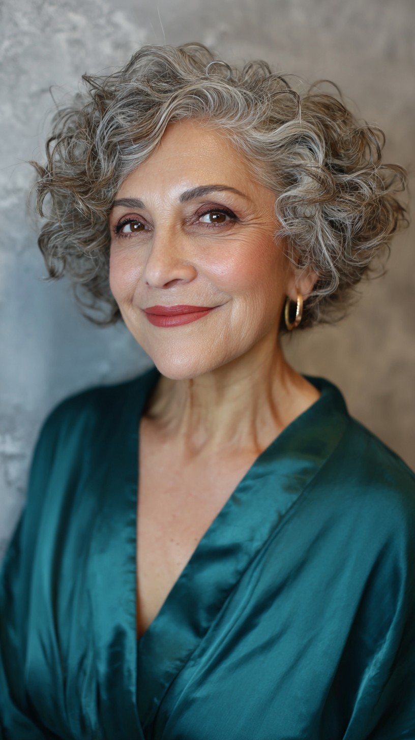 Effortlessly Elegant Curly Gray Shag
