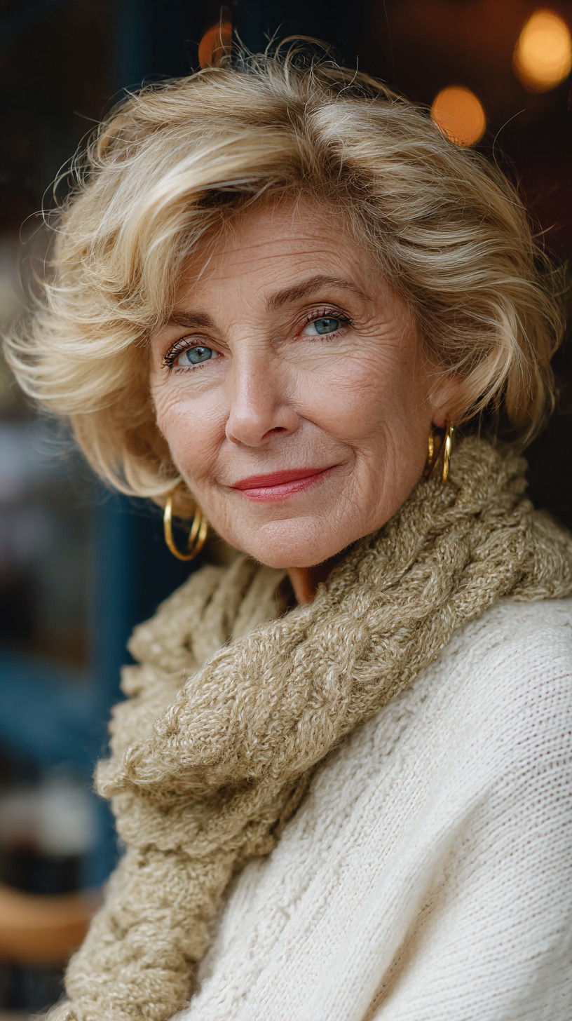 Elegant Blonde Waves with Natural Roots