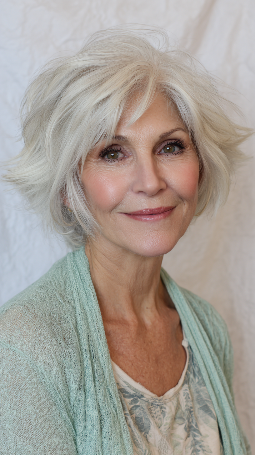 Elegant Short Spiky Bob with Soft Texture